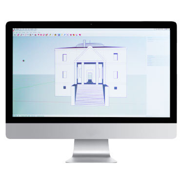 un computer con il programma autocad per la progettazione di case